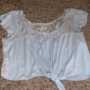 Hollister baby blue crop top